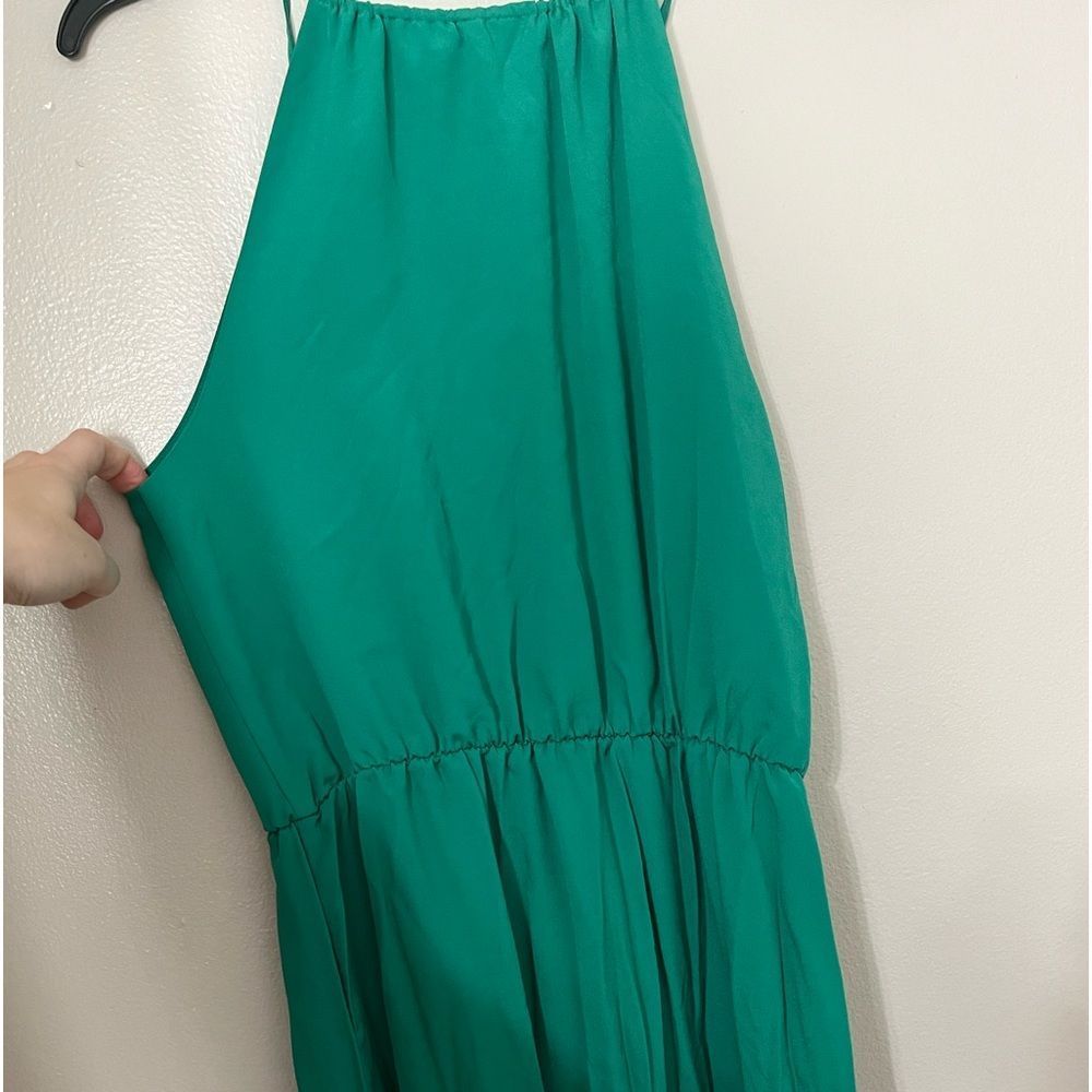 Lark & Ro | Emerald Green Maxi Dress, Elastic Stretch Waist - Picture 7 of 9